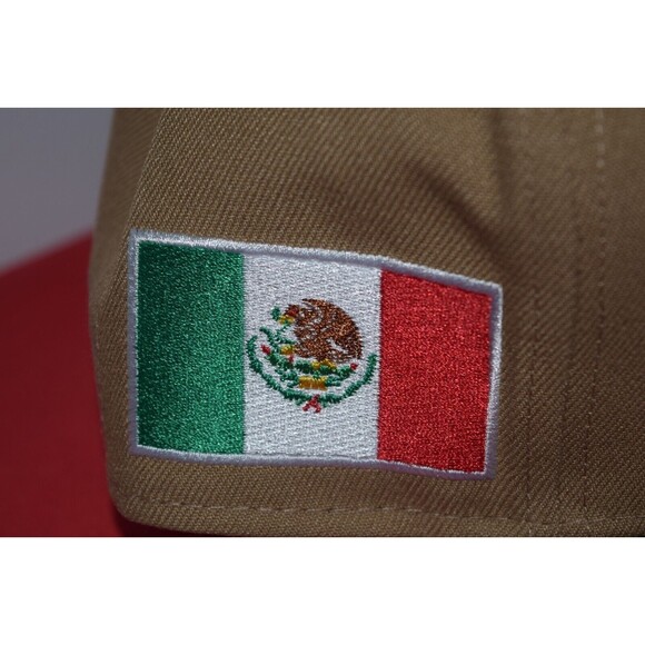 New Era Mexico WBC Baseball Hat Gold Mocha 59Fifty RARE STYLE NPB LMB MLB LMP - Picture 7 of 9